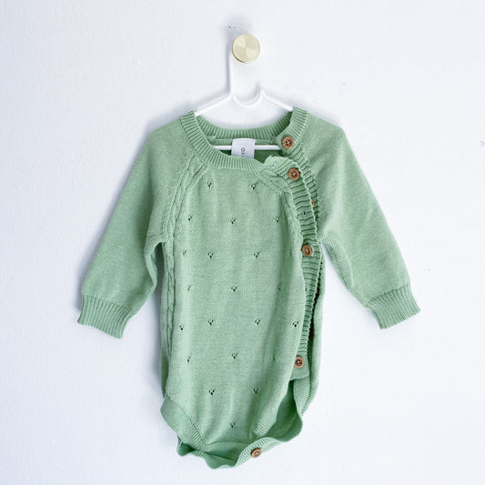 Clicks - Long Sleeve Knitted Vest - 0-3 Months