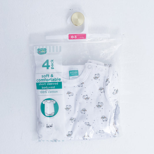Brand New Ackermans - Pack of 4 Vests - 0-3 months (100% cotton)