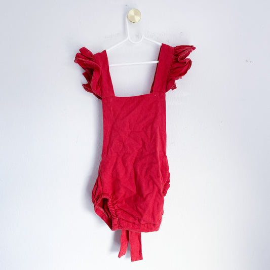 Red - Romper - 3-6 Months