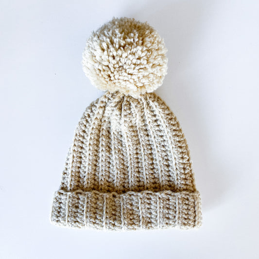 Beige - Beanie - 3-6 Months