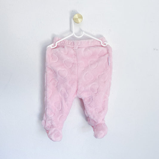 Pink - Plush Footed Leggings - 0-3 Months